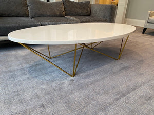 'Oly' George Cocktail Table, White & Gold