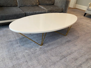 'Oly' George Cocktail Table, White & Gold