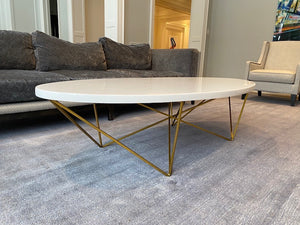 'Oly' George Cocktail Table, White & Gold