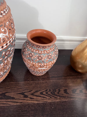 2 Hand Made Ceramic Vases, Made in Greece