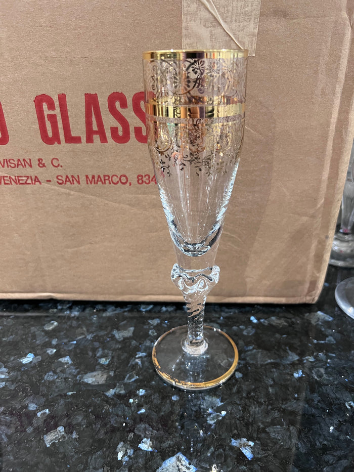 8 Murano Medici 'Champagne' Glasses