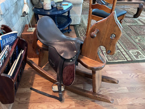 Youth Saddle + Kid's Wood Rocking Horse