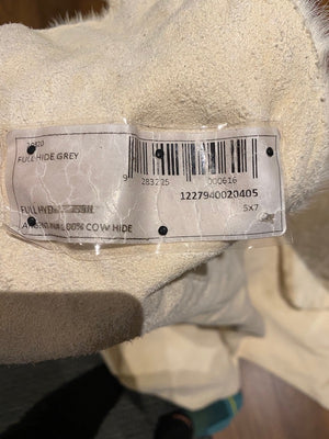 ELTE Mkt- Full Hide Grey, Argentina 100% Cow Hide- 5x7ft