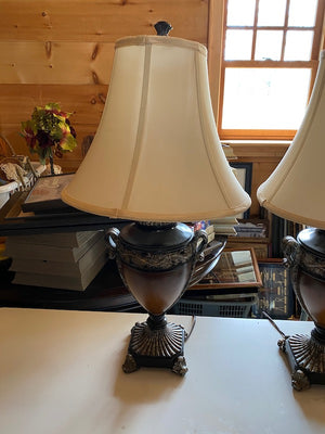 2 Brown Urn Table Lamps