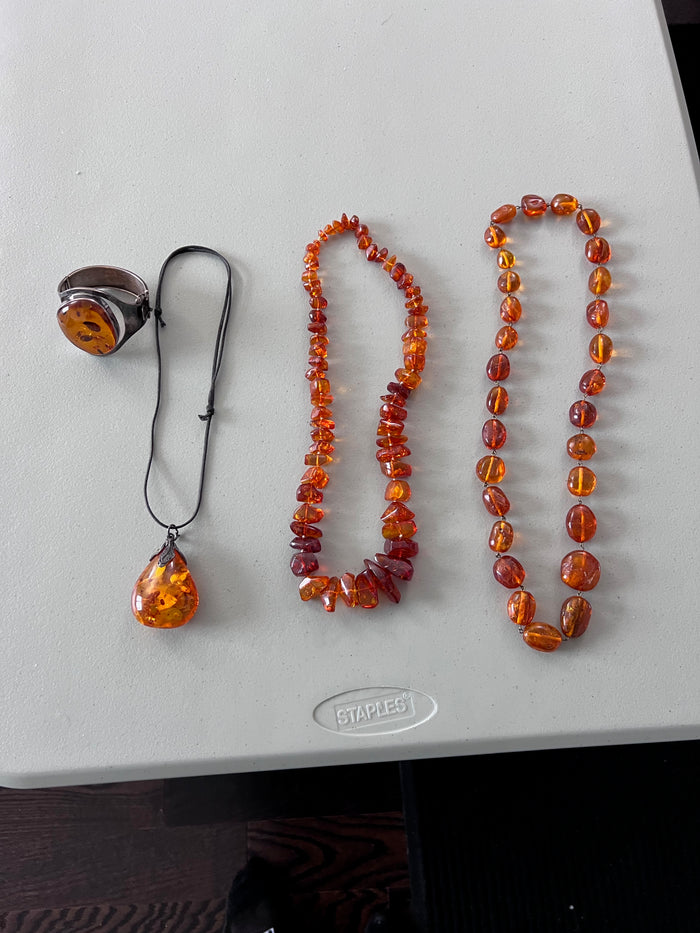 Amber & Sterling Silver Jewellery Lot