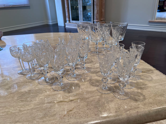 Pinwheel Crystal Stemware Lot # 3 (*24 pieces)