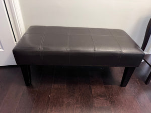 Brown Faux Leather Bench