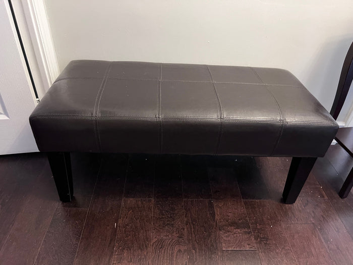 Brown Faux Leather Bench