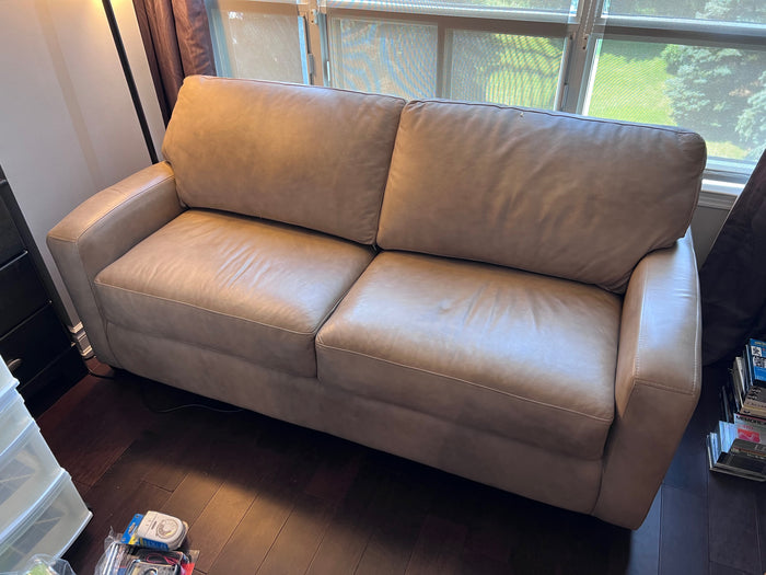 Tan Leather Sofa Bed from The Chesterfield Shop