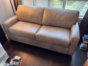 Tan Leather Sofa Bed from The Chesterfield Shop