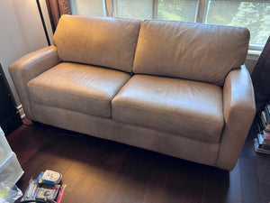 Tan Leather Sofa Bed from The Chesterfield Shop