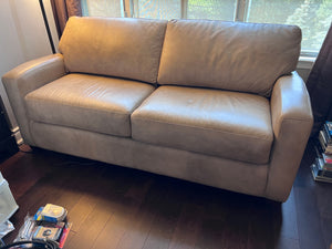 Tan Leather Sofa Bed from The Chesterfield Shop