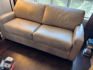 Tan Leather Sofa Bed from The Chesterfield Shop