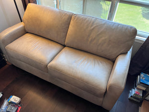 Tan Leather Sofa Bed from The Chesterfield Shop