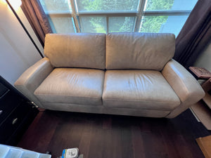 Tan Leather Sofa Bed from The Chesterfield Shop