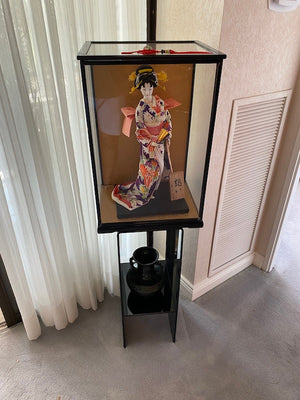Japanese Doll, Decor in a Glass Display Box