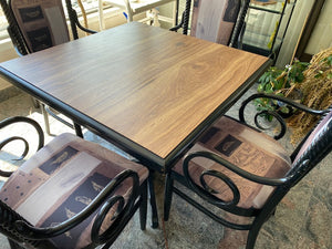 Square Wood Table + 4 Chairs