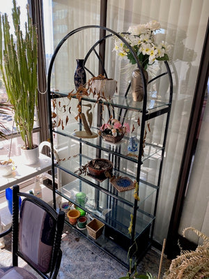 Arched Glass/Metal Etagere