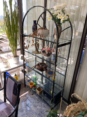 Arched Glass/Metal Etagere