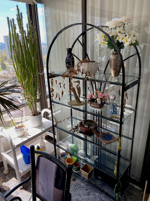 Arched Glass/Metal Etagere
