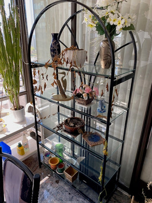 Arched Glass/Metal Etagere