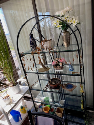 Arched Glass/Metal Etagere