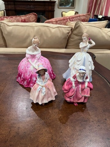 4 Royal Doulton Figurines- Victoria, Laura, Goody Two Shoes, Lily