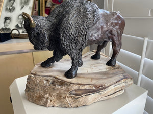 Buffalo Bronze Sculpture by R.S. Bloom