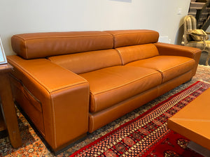 2 'Polaris' Italian Leather Sofas + Leather Coffee Table