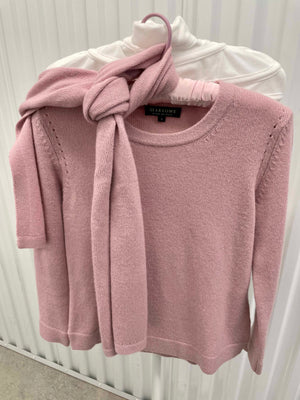 Marlowe Pink Cashmere Top + Scarf, Size Small