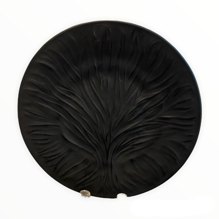 Lalique, France – “Algeus Noir” – Black Glass Charger Plate- Tree of Life (11")