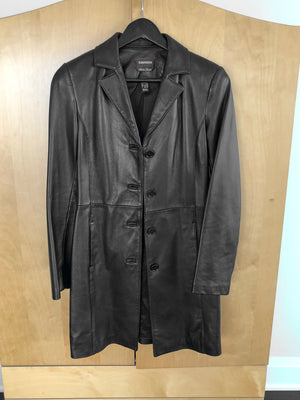 Men's Danier Italian Leather Black Long Coat
