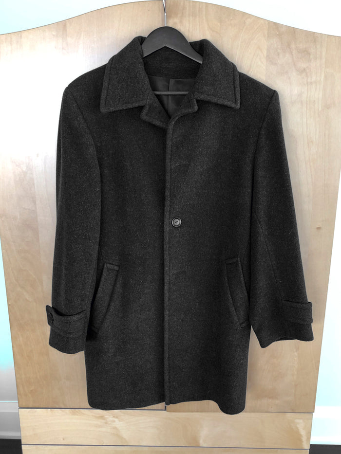 Men's Angora Fine Quality Charcoal Long Coat