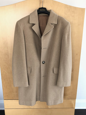 Men's "Pure Camel Hair" Beige Long Coat- Made in Italy