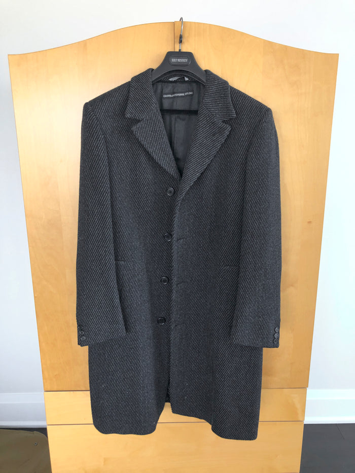 ジャケット・アウター GIANFRANCO FERRE CASHMERE WOOL LONG COAT Men's Gianfranco Ferre Studio Charcoal Long Coat from Harry