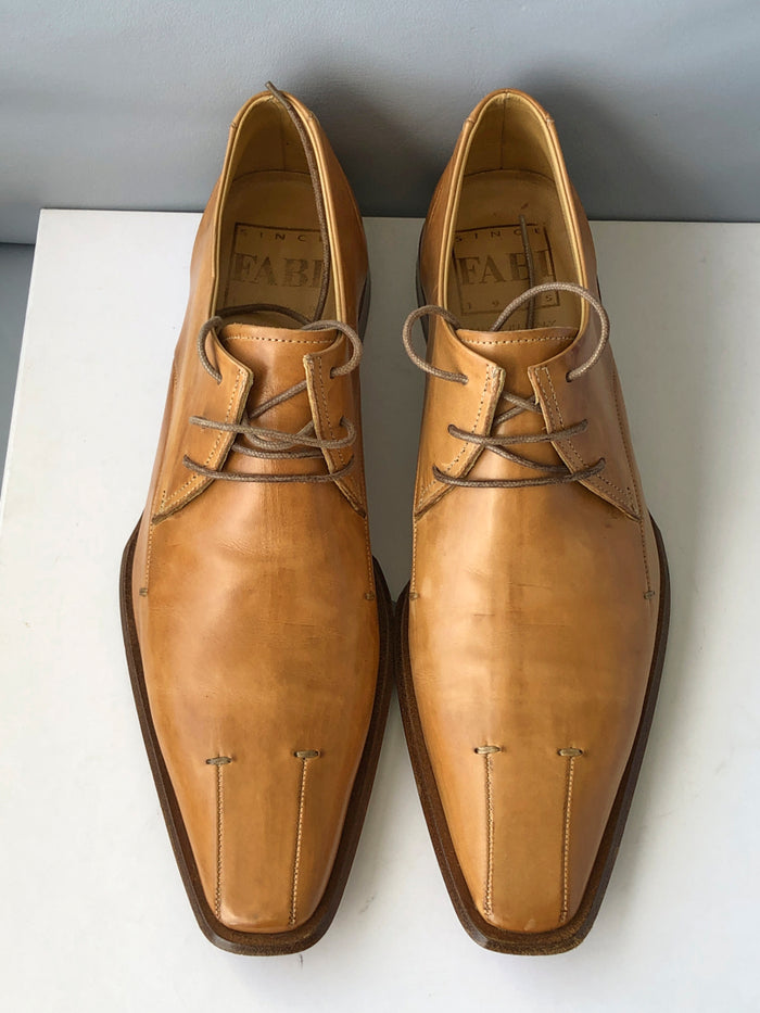 Men's Fabi Light Brown Leather Shoe- Made in Italy Size 8