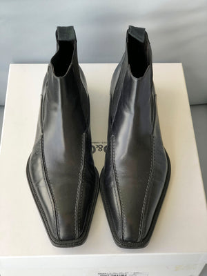 Men's Cesare Paciotti Black Leather Boot- Size 8