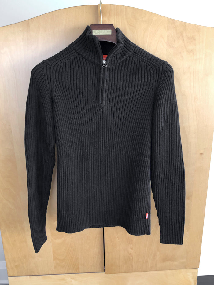 Men s Hugo Boss Orange Label Quarter Zip Black Sweater Sell My