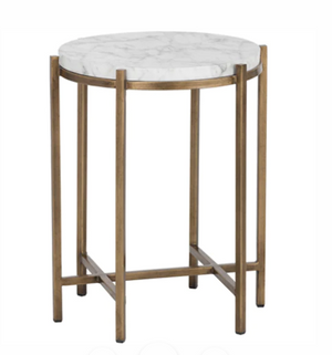 *BRAND NEW Pair of Sunpan Sona Side Tables- faux marble (*Retail value $1,590)