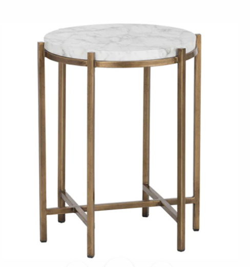 *BRAND NEW Pair of Sunpan Sona Side Tables- faux marble (*Retail value $1,590)