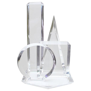 Lucite GEOMETRIC SKYLINE Sculpture by Hivo Van Teal (Signed)