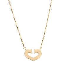 Cartier C De Cartier 18k Yellow Gold Heart Pendant Necklace.