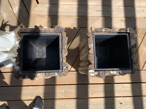 2 Outdoor Wood Panelled Planters