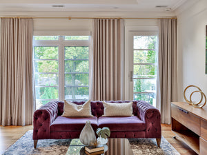 Custom Made Purple Tufted Sofa from Silva Custom Furniture