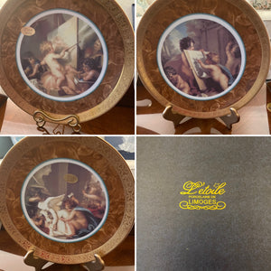 3 L'etoile Porcelain de Limoges France Plates