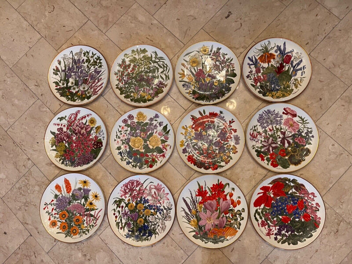 Franklin Porcelain Flowers of the year plate collection 1978 Wedgwood (Original Boxes)