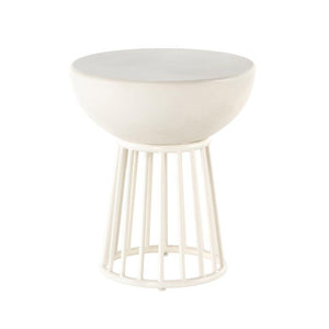 LD Shoppe WILKIE SIDE TABLE, White Concrete (BRAND NEW)